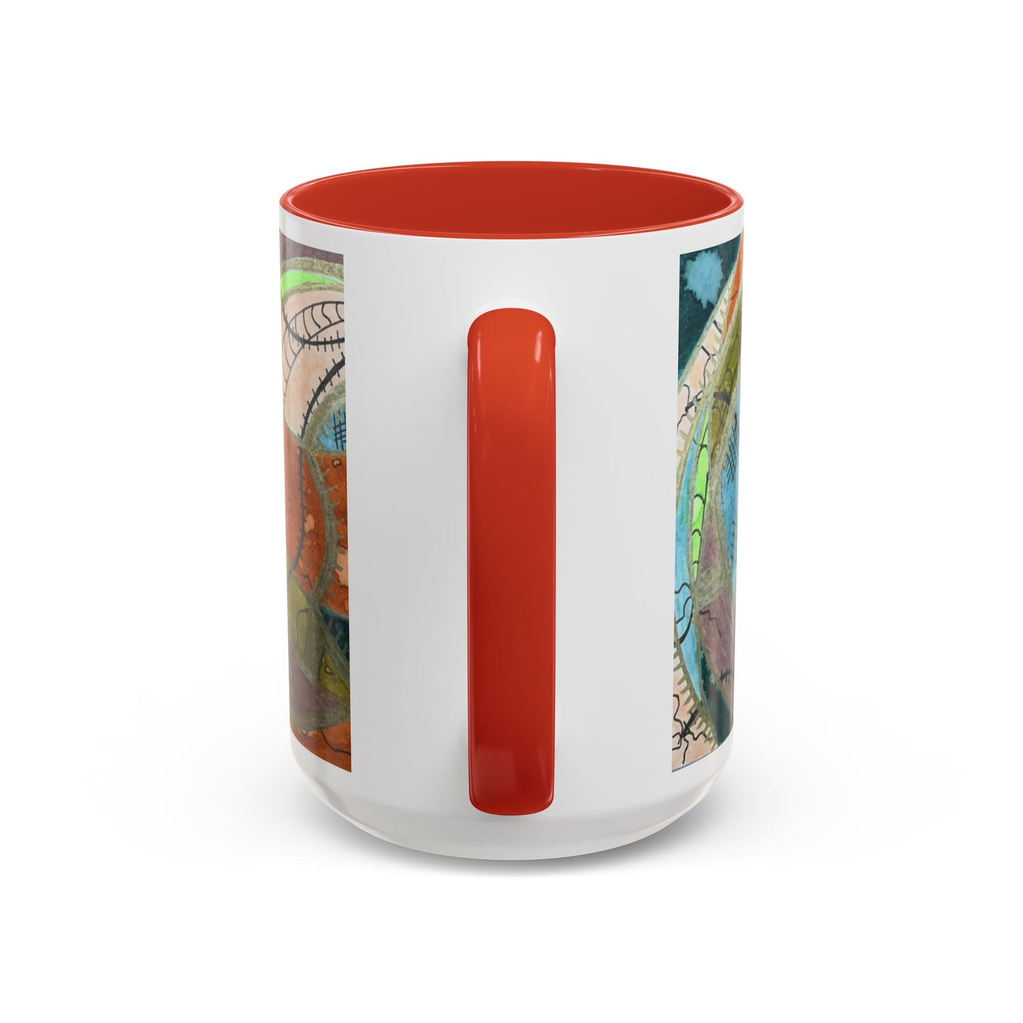 A Stitch in Time Accent Coffee Mug — Colorful Boho Art Ceramic