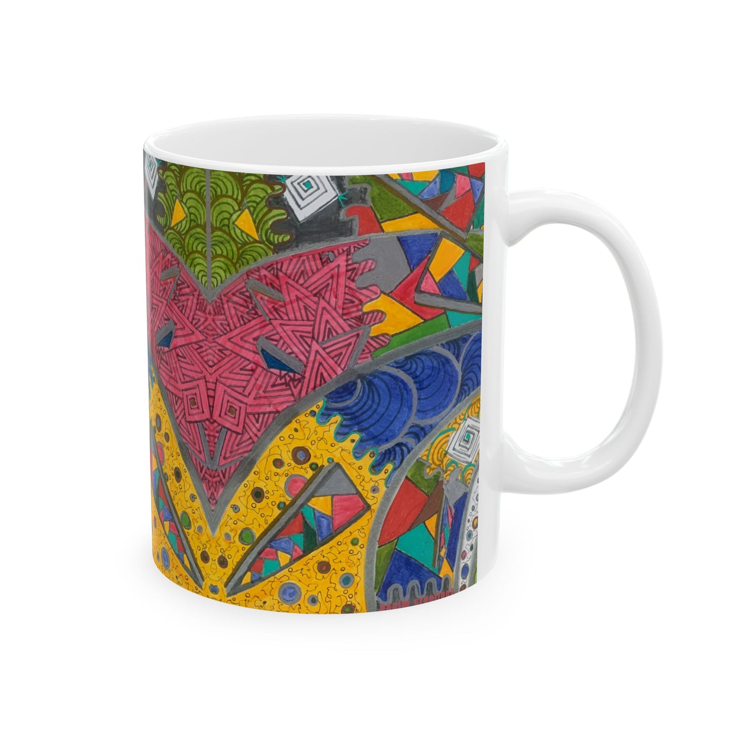 Colorful Abstract Pattern Ceramic Mug (11oz, 15oz)