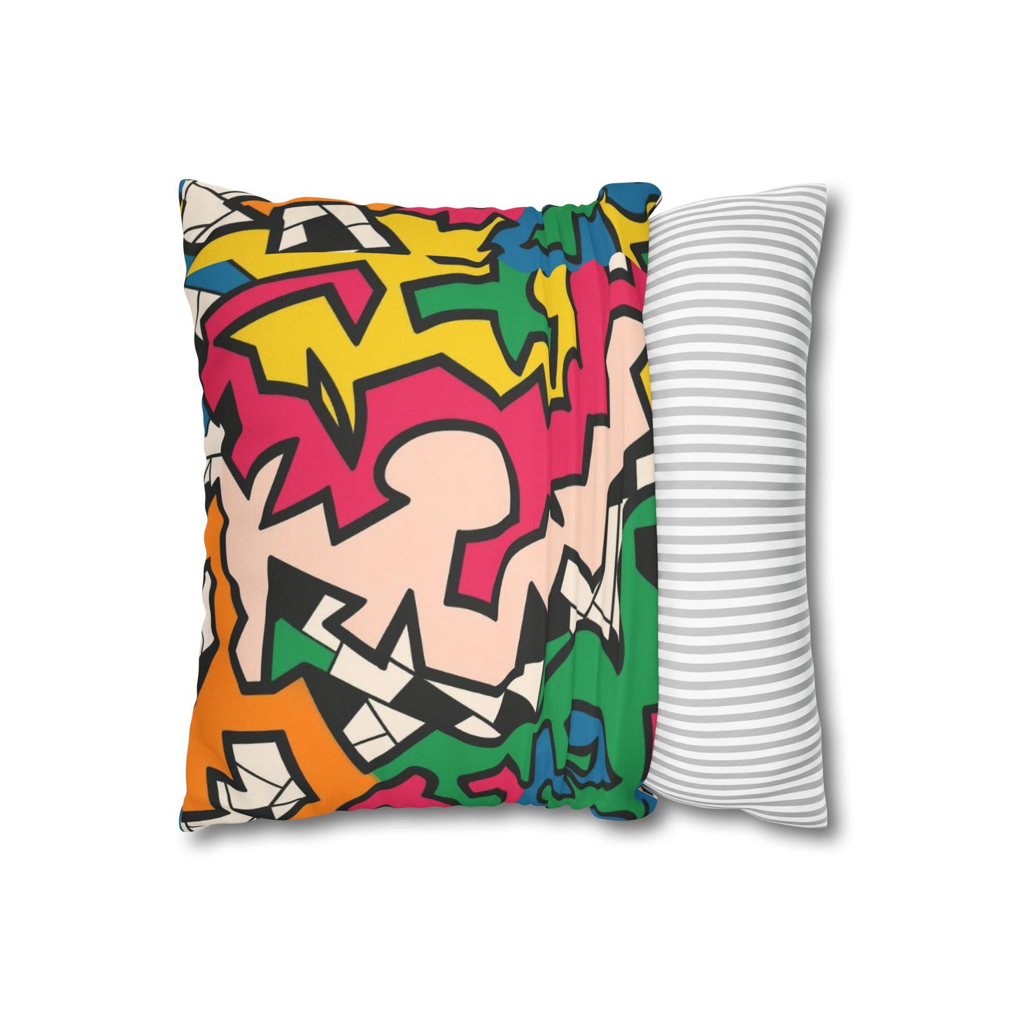 Vibrant Faux Suede Pillowcase, Colorful Home Decor, Modern Living Room Accent, Boho Chic Bedroom, Unique Gift Idea