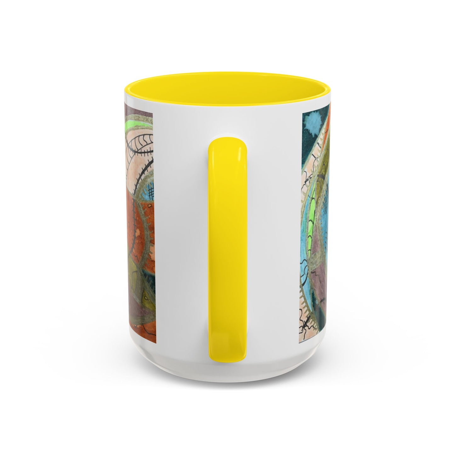 A Stitch in Time Accent Coffee Mug — Colorful Boho Art Ceramic