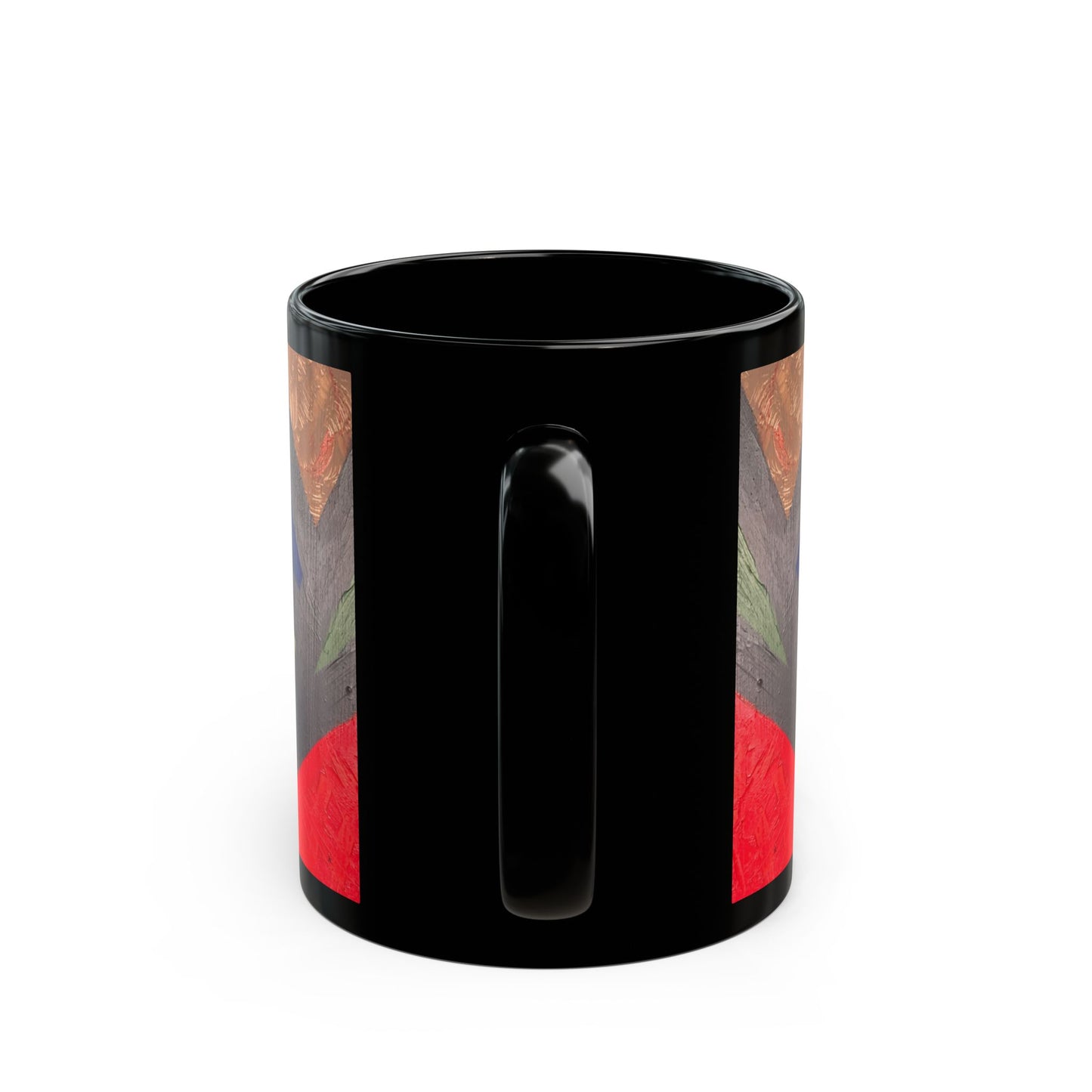 Geometric Tribal Pattern Black Mug — Bold Abstract Art Coffee Cup (11oz/15oz)