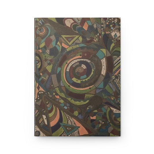 Abstract Geometric Hardcover Journal — Spiral Pattern Matte Notebook for Artists & Writers