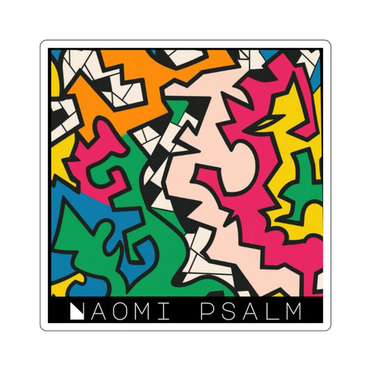 Vibrant Art Square Stickers - Colorful Abstract Design by Naomi Psalm