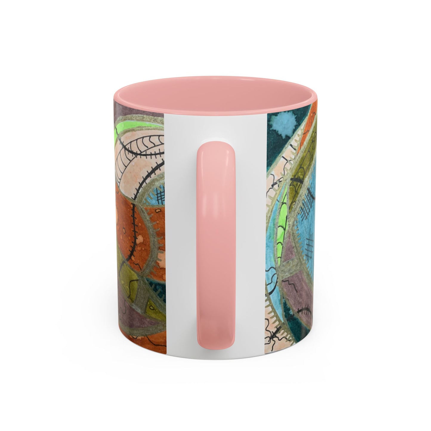 A Stitch in Time Accent Coffee Mug — Colorful Boho Art Ceramic