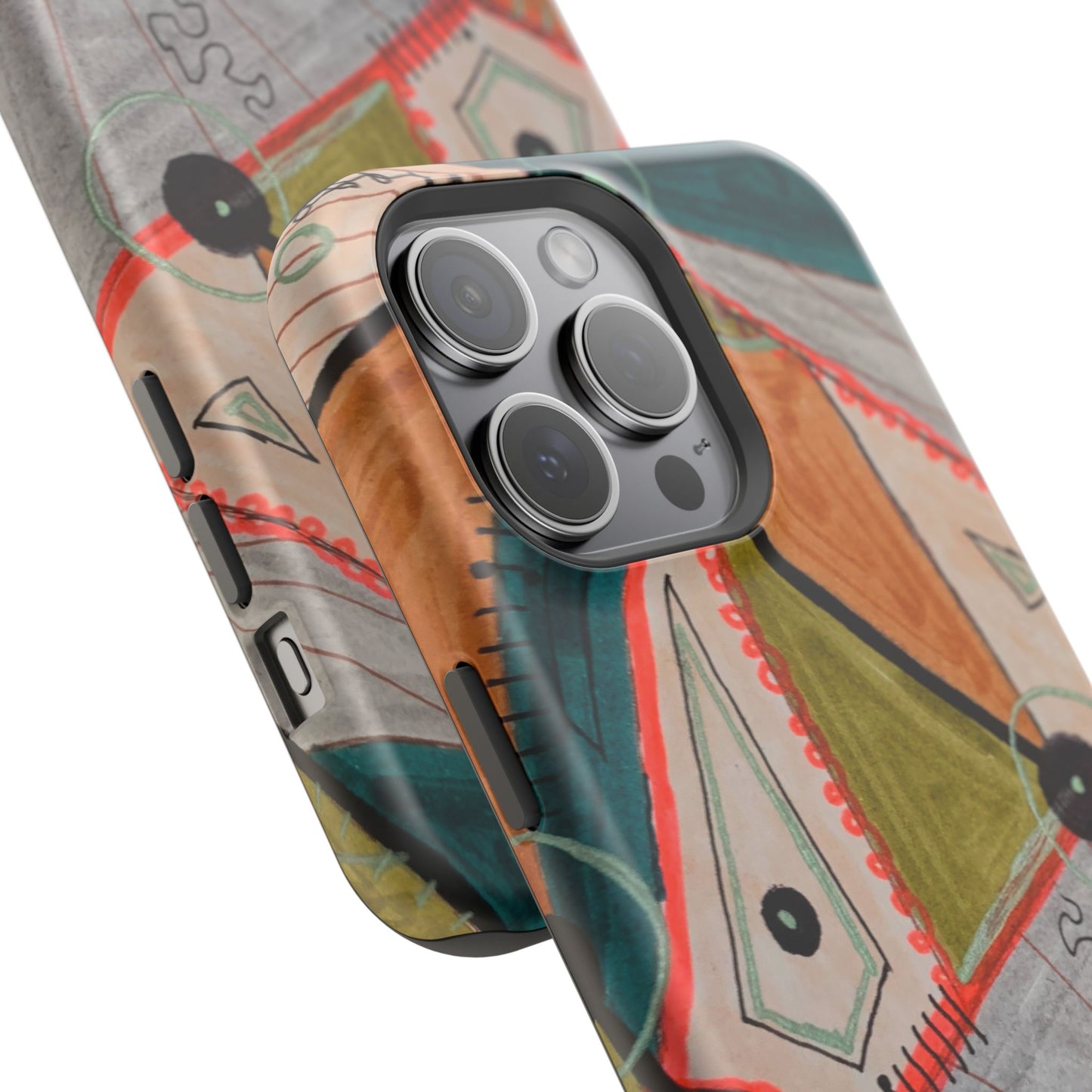 Phone Case — Colorful Geometric Abstract Impact-Resistant Design