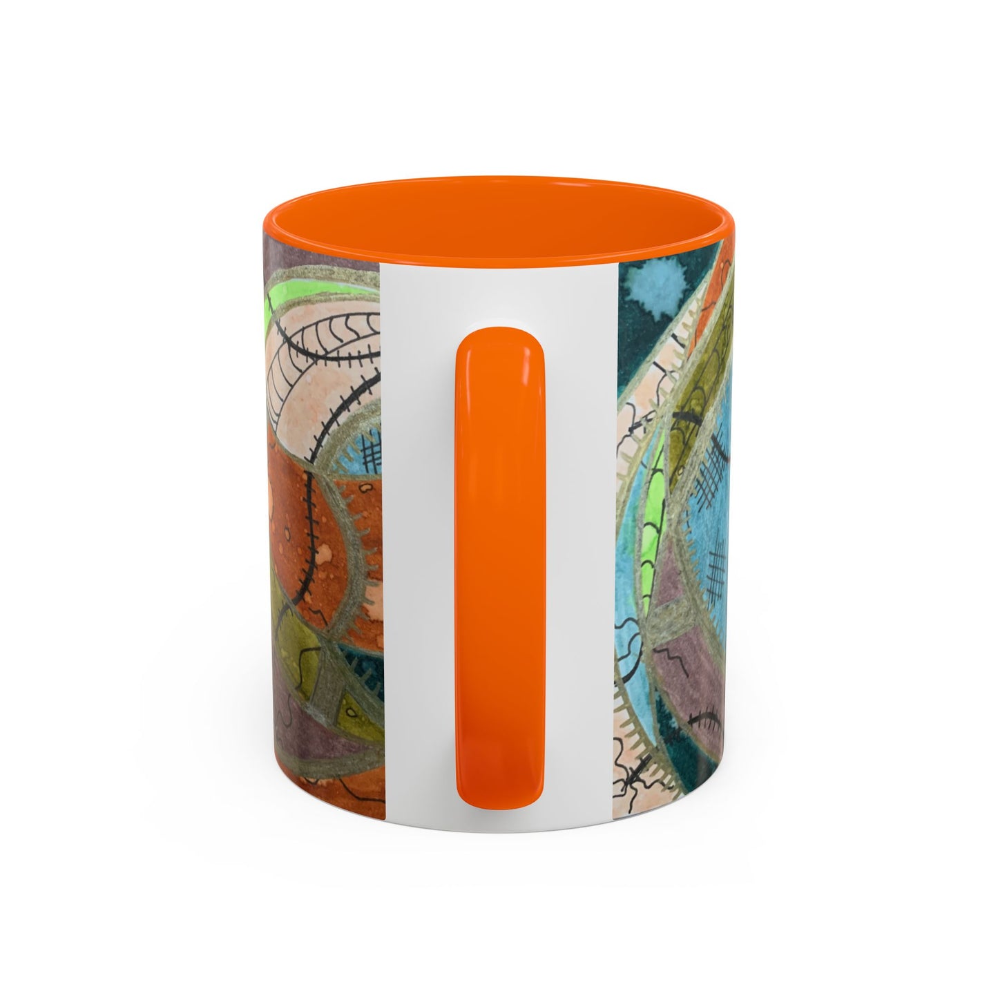 A Stitch in Time Accent Coffee Mug — Colorful Boho Art Ceramic