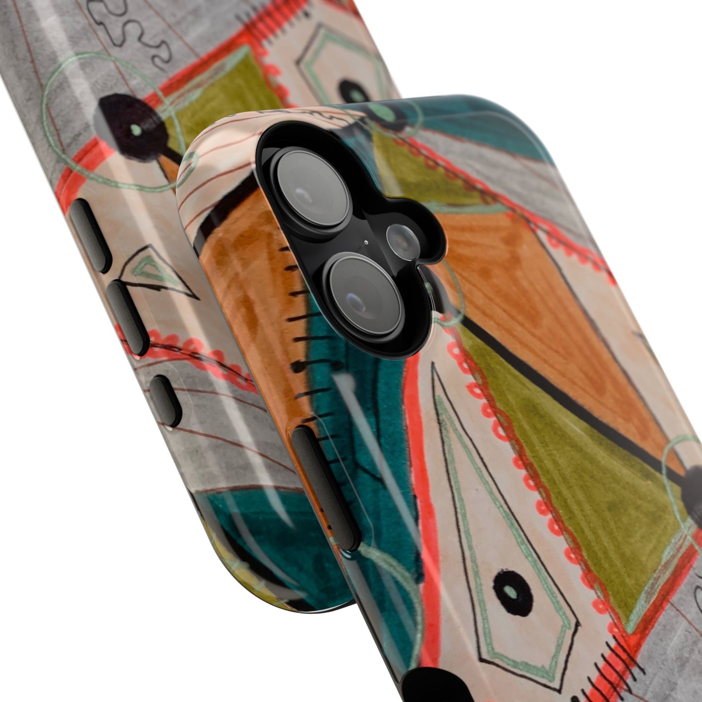Phone Case — Colorful Geometric Abstract Impact-Resistant Design