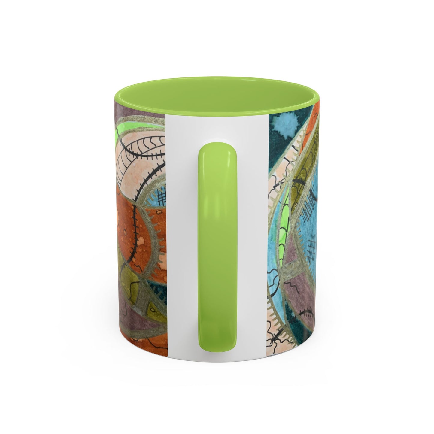 A Stitch in Time Accent Coffee Mug — Colorful Boho Art Ceramic
