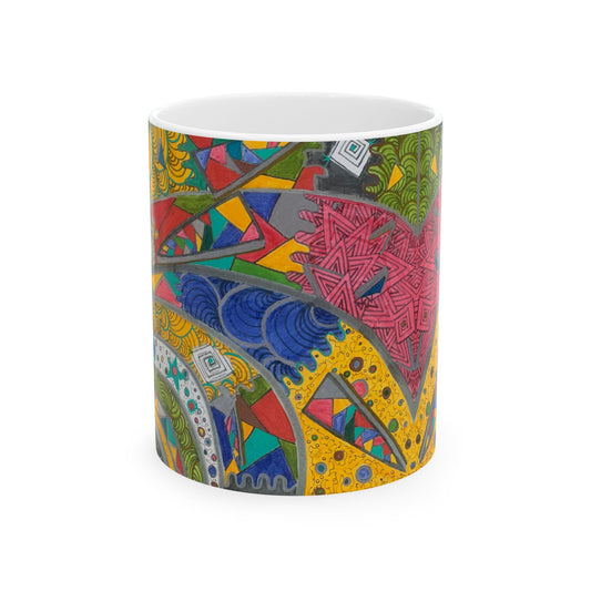Colorful Abstract Pattern Ceramic Mug (11oz, 15oz)
