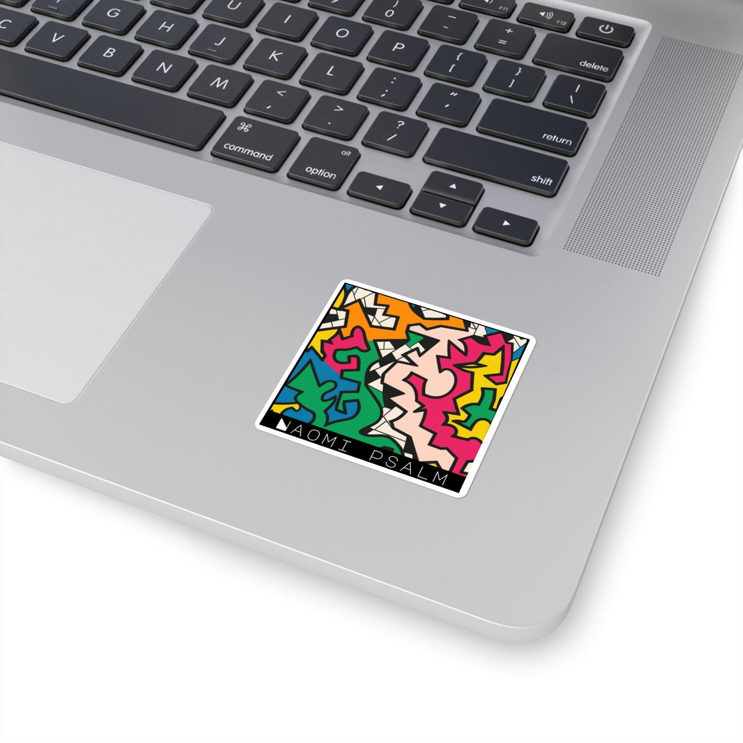 Vibrant Art Square Stickers - Colorful Abstract Design by Naomi Psalm