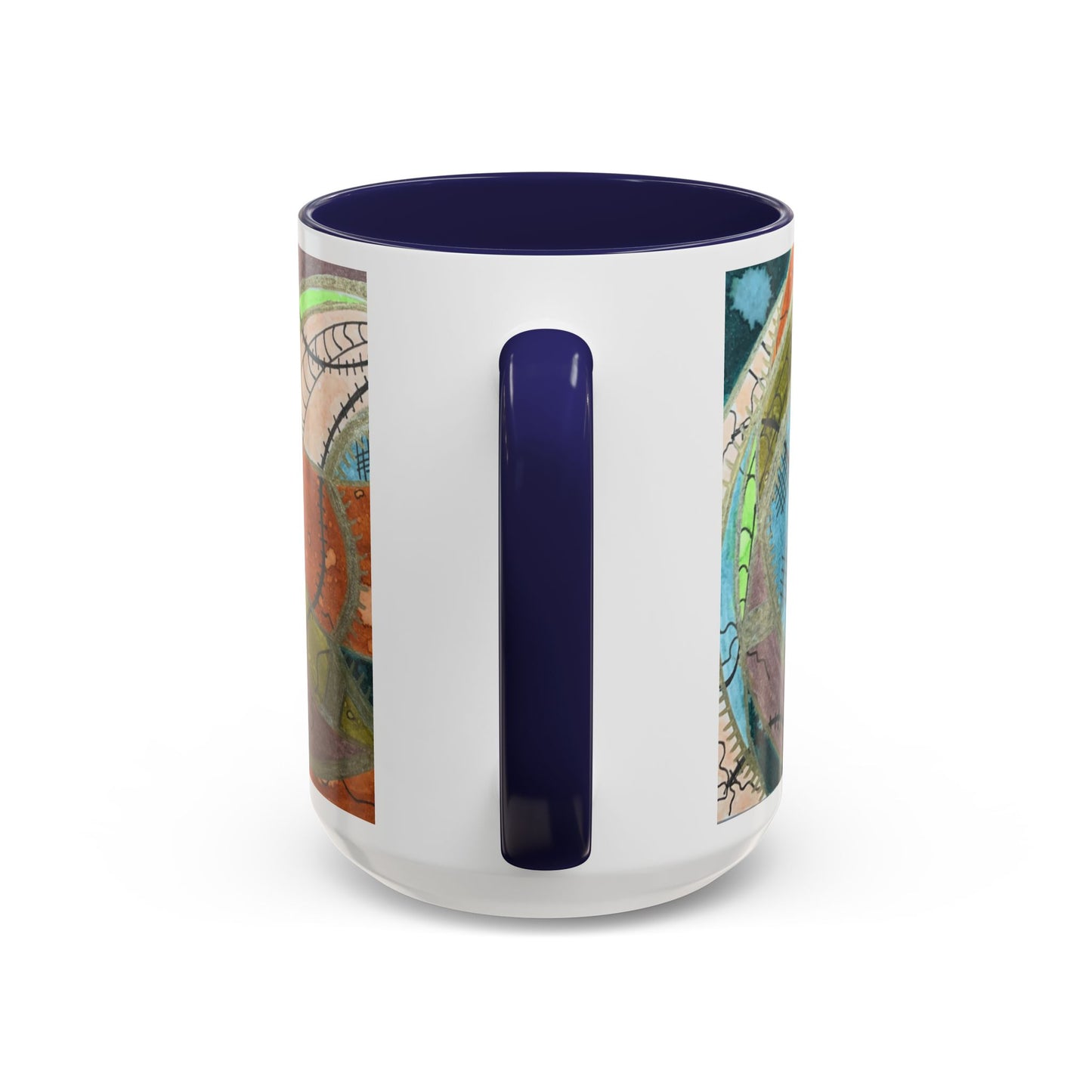 A Stitch in Time Accent Coffee Mug — Colorful Boho Art Ceramic