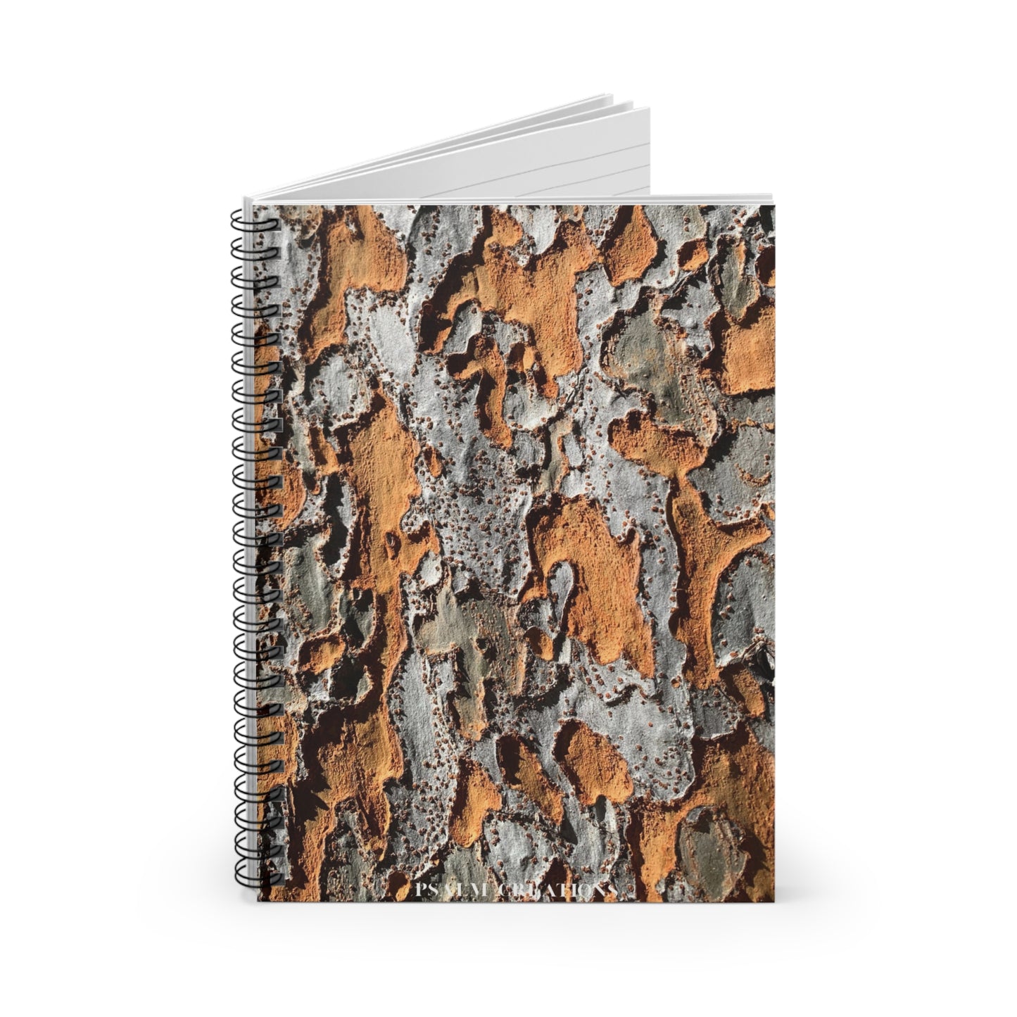 Spiral Notebook — Rustic Bark Texture Ruled Journal