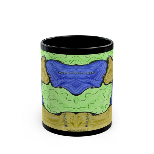 Fluid Abstract Black Mug — Colorful  Oceanic Art Coffee Cup (11oz/15oz)