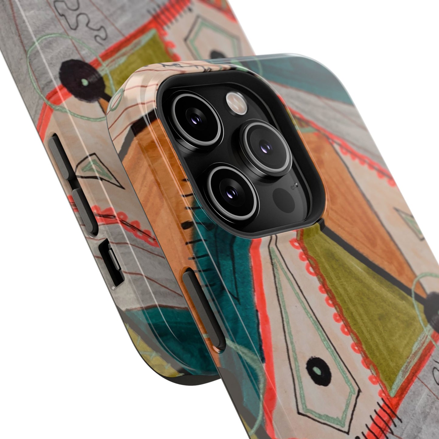 Phone Case — Colorful Geometric Abstract Impact-Resistant Design