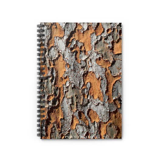 Spiral Notebook — Rustic Bark Texture Ruled Journal
