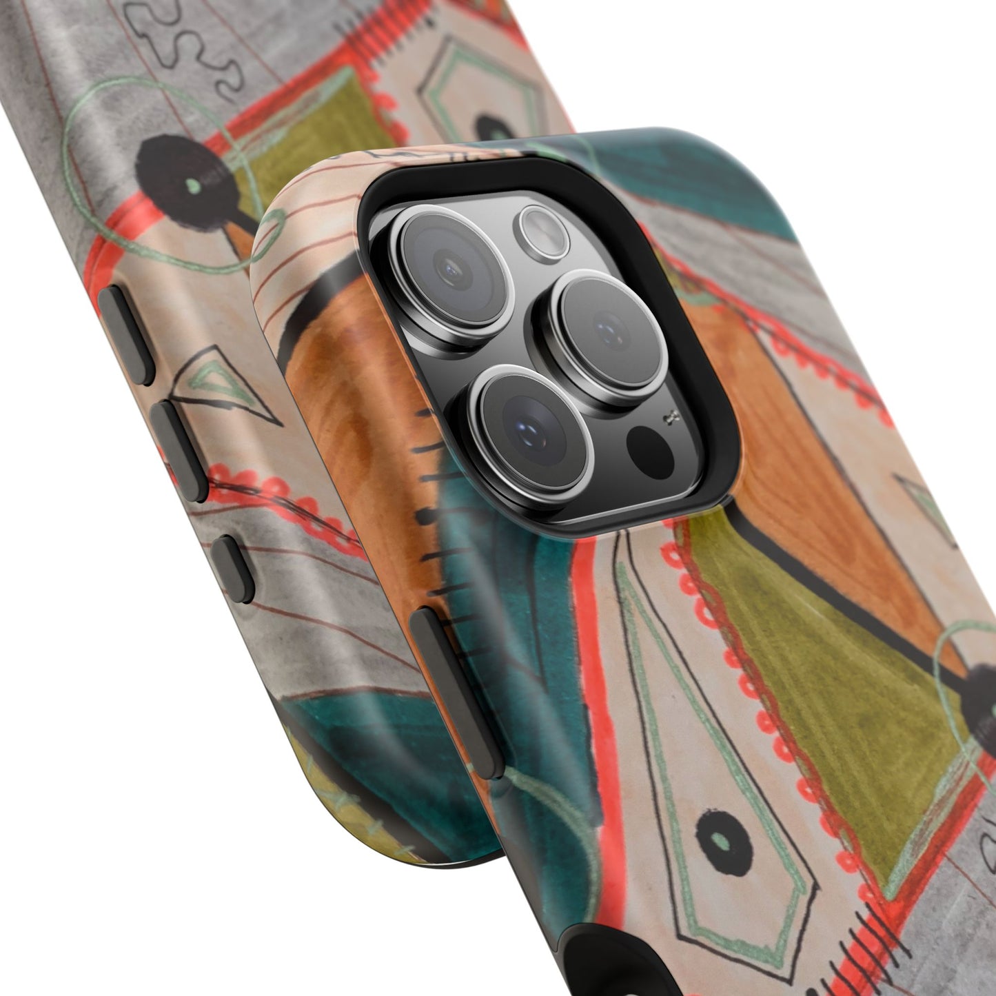 Phone Case — Colorful Geometric Abstract Impact-Resistant Design