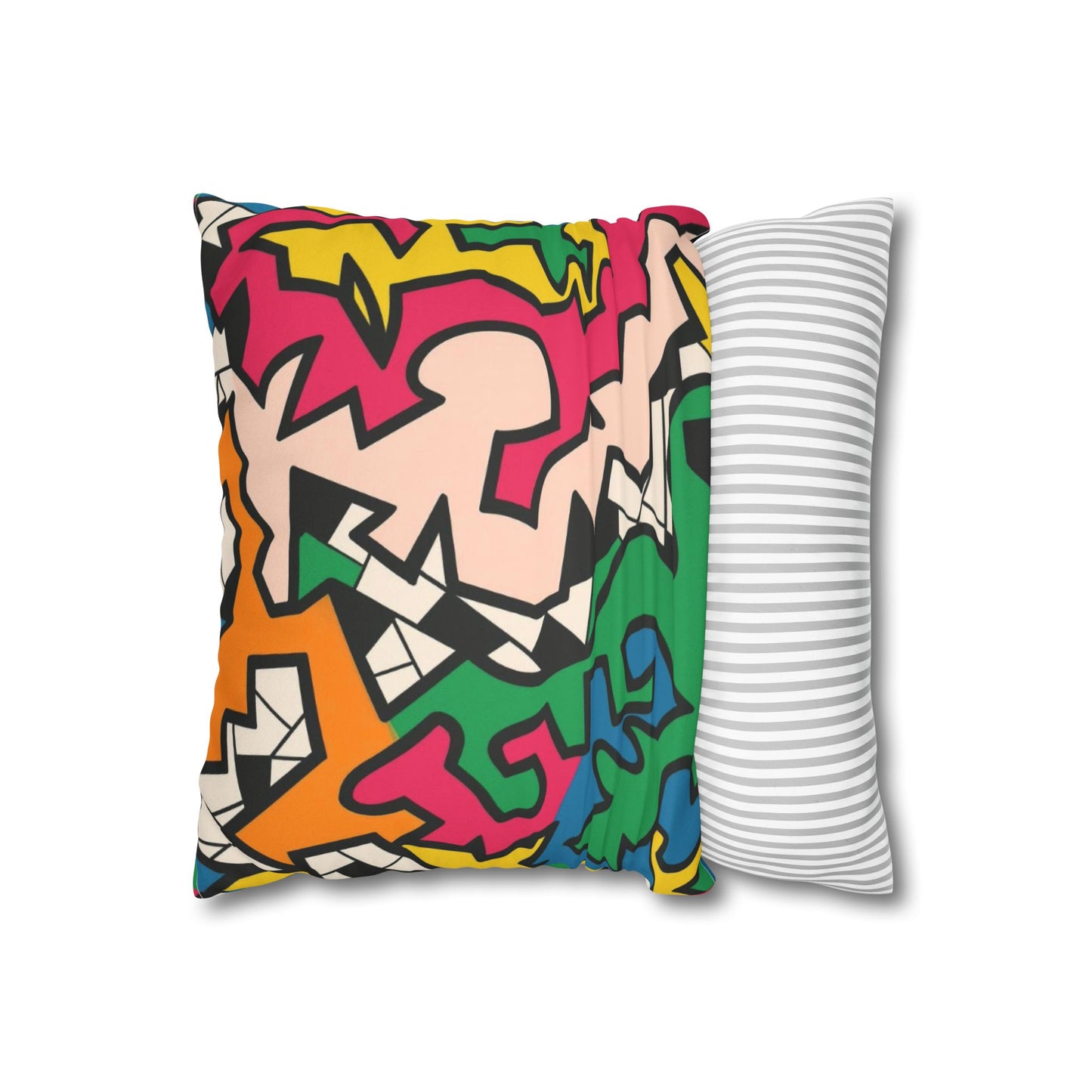 Vibrant Faux Suede Pillowcase, Colorful Home Decor, Modern Living Room Accent, Boho Chic Bedroom, Unique Gift Idea