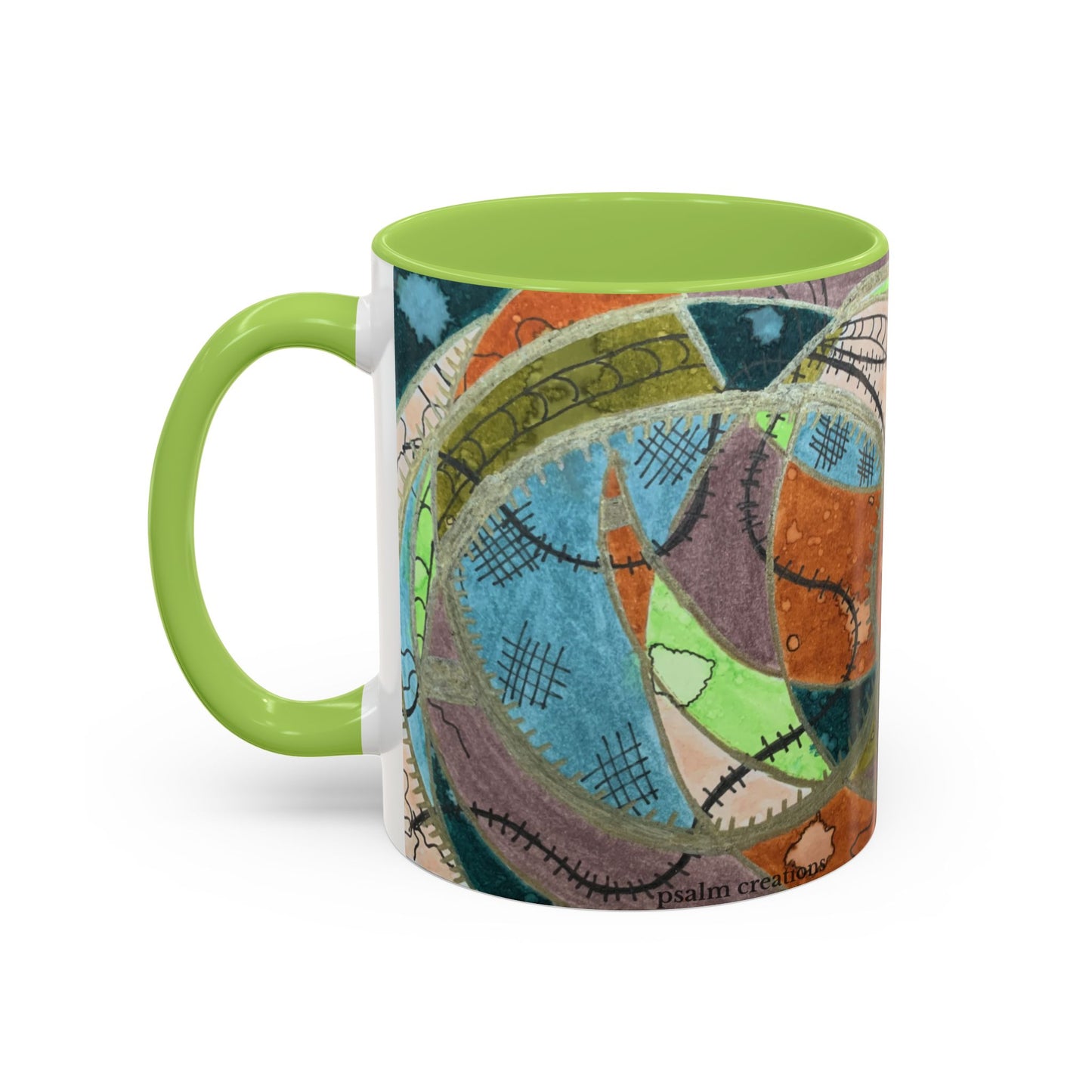 A Stitch in Time Accent Coffee Mug — Colorful Boho Art Ceramic