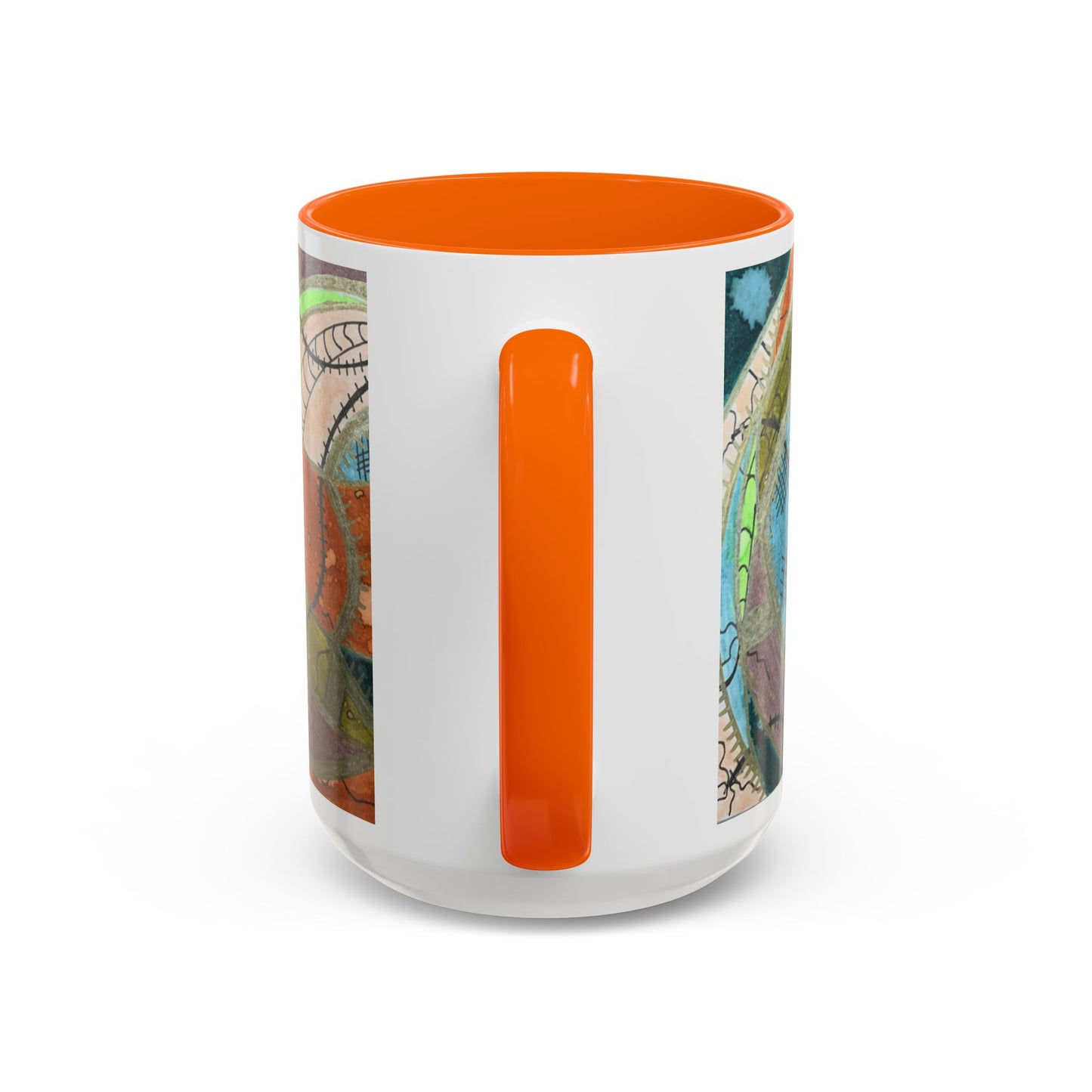 A Stitch in Time Accent Coffee Mug — Colorful Boho Art Ceramic
