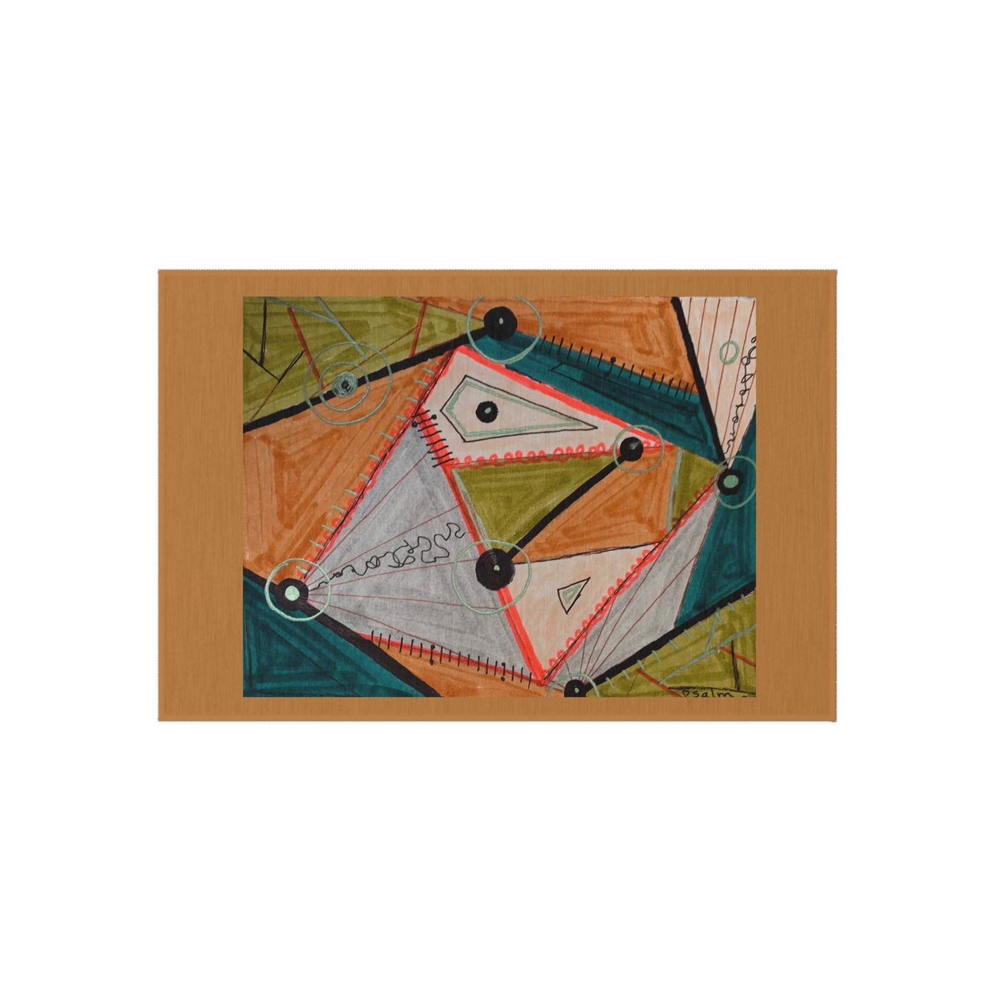 Abstract Geometric Outdoor Rug — Modern Colorful Patio Mat