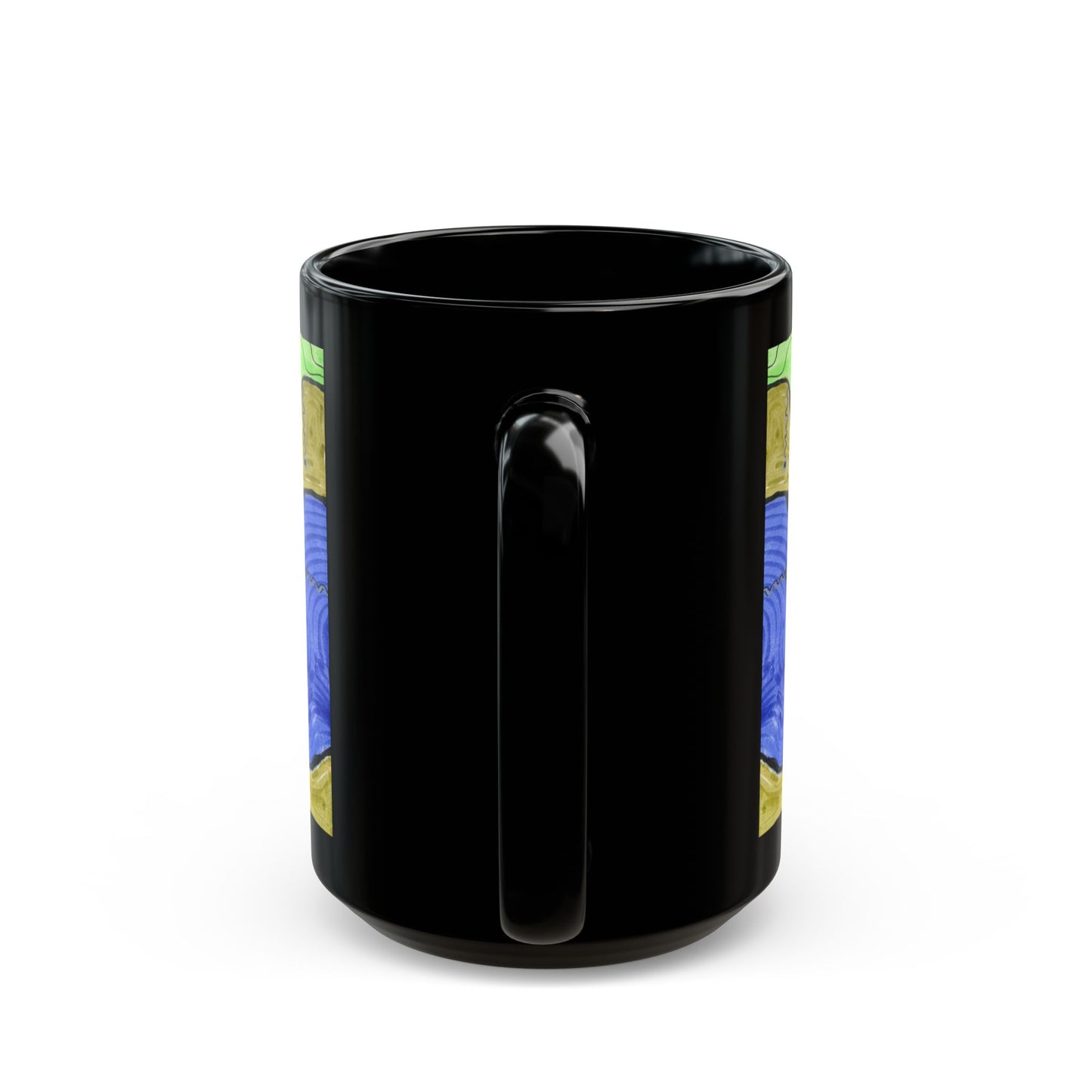 Fluid Abstract Black Mug — Colorful  Oceanic Art Coffee Cup (11oz/15oz)
