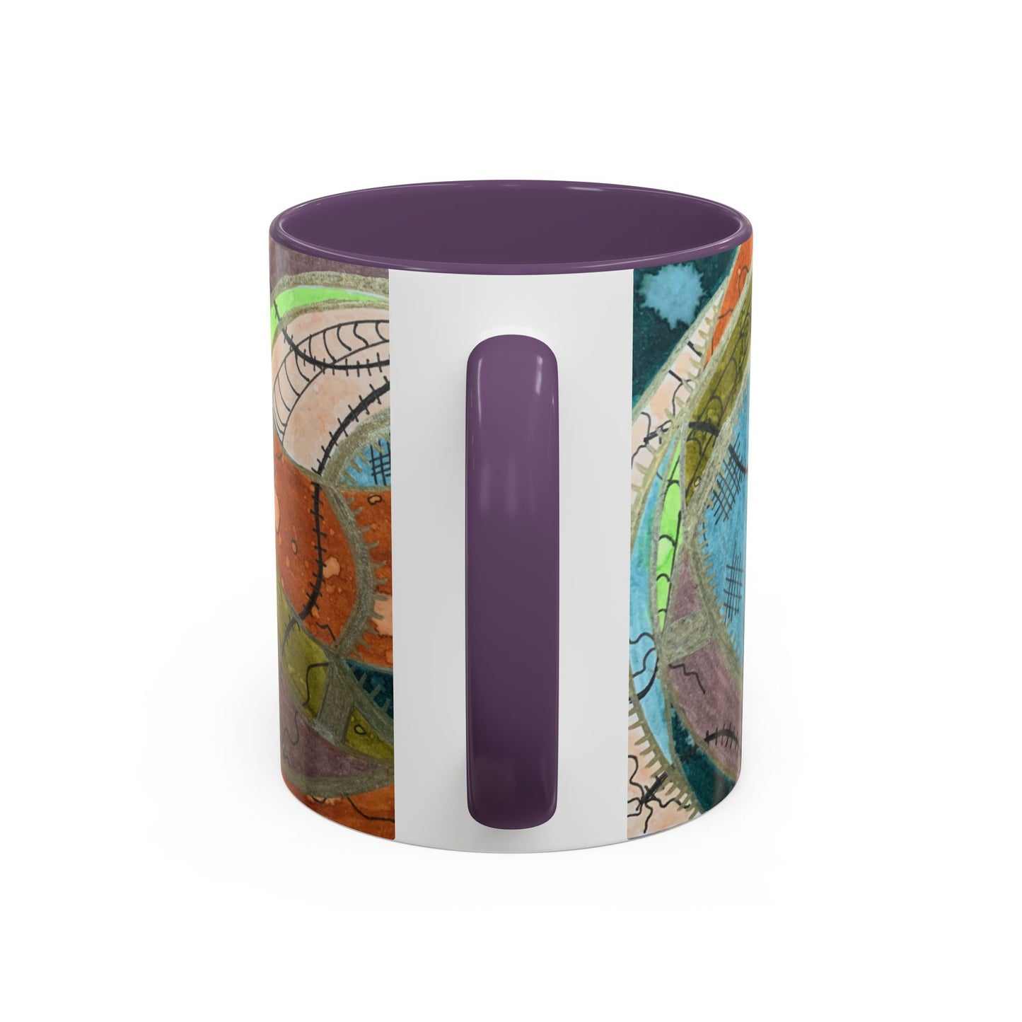 A Stitch in Time Accent Coffee Mug — Colorful Boho Art Ceramic