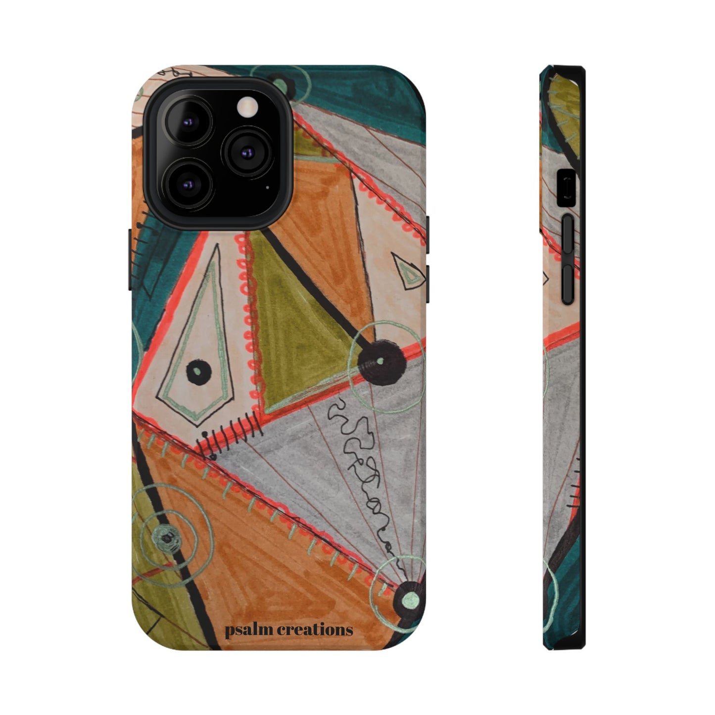 Phone Case — Colorful Geometric Abstract Impact-Resistant Design