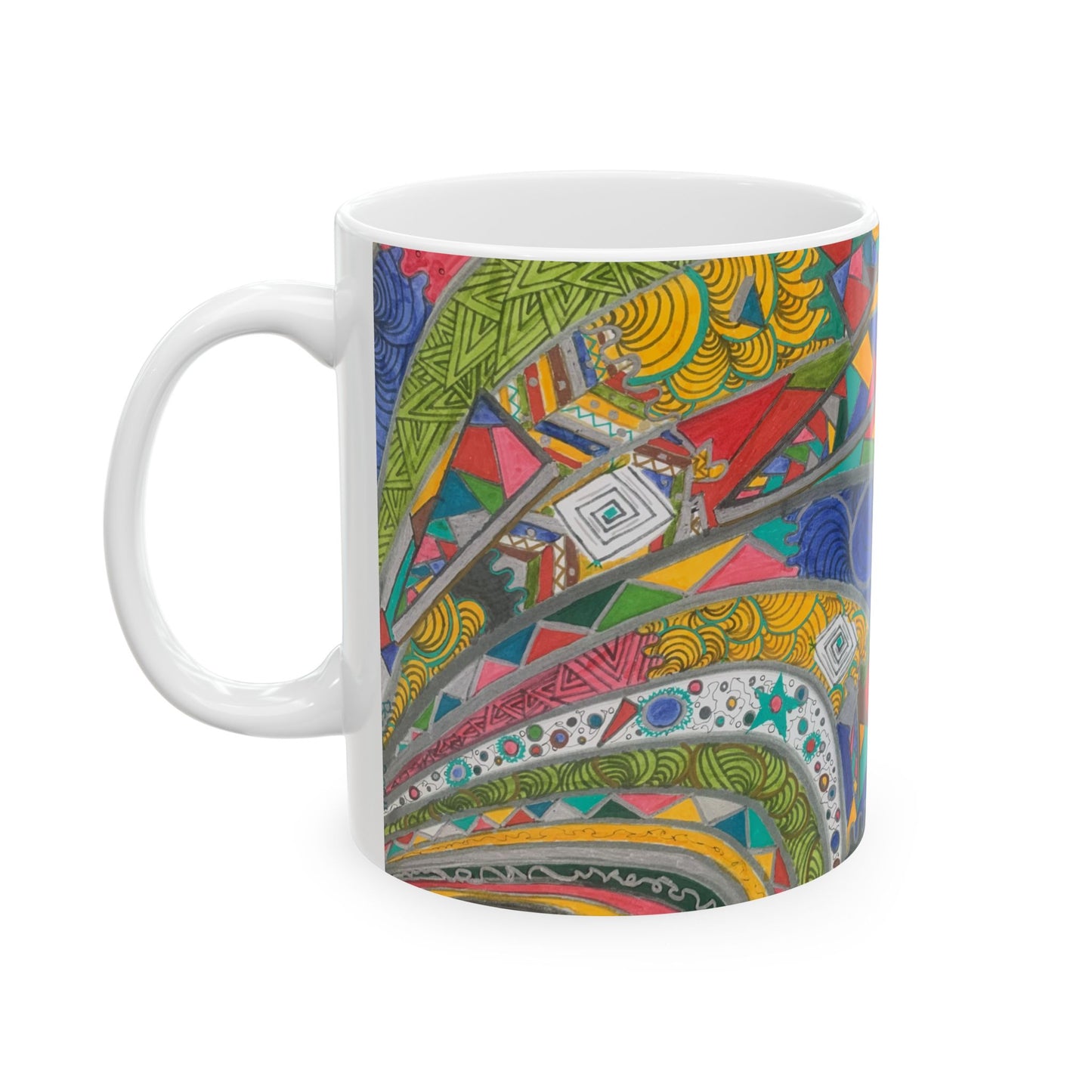 Colorful Abstract Pattern Ceramic Mug (11oz, 15oz)