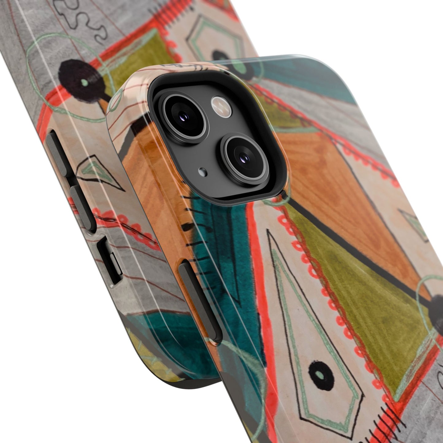Phone Case — Colorful Geometric Abstract Impact-Resistant Design