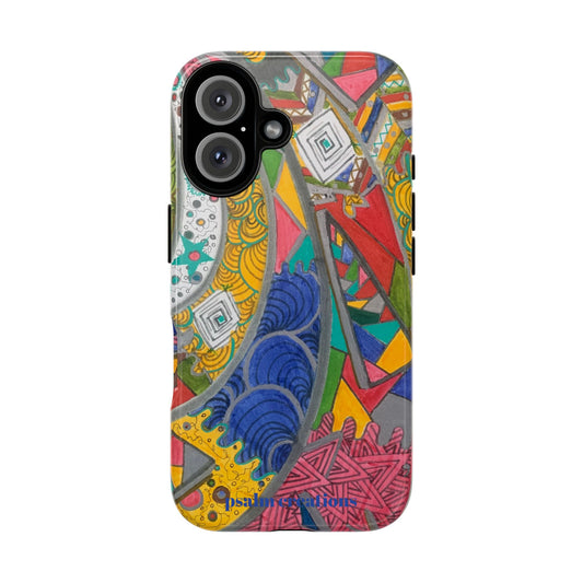Abstract Colorburst Phone Case — Vibrant Geometric Art Protective Cover