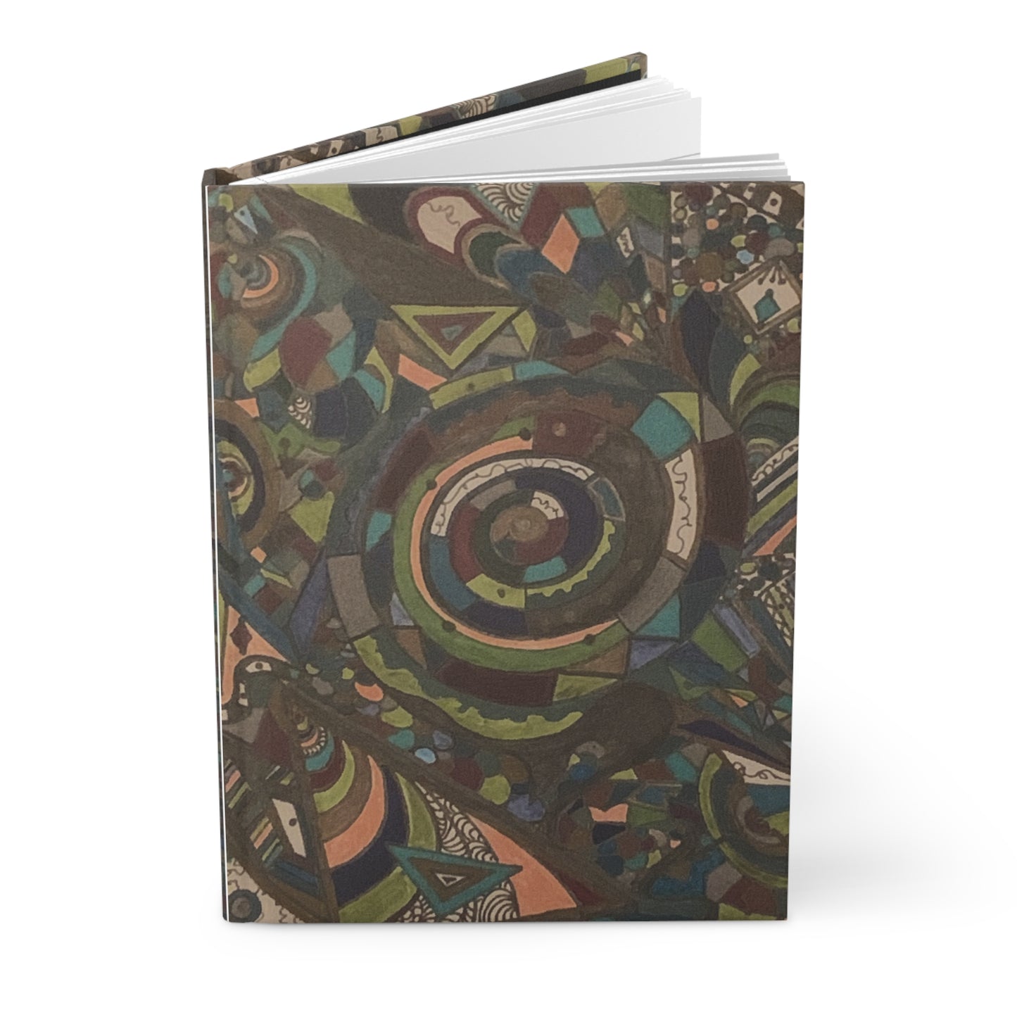 Abstract Geometric Hardcover Journal — Spiral Pattern Matte Notebook for Artists & Writers