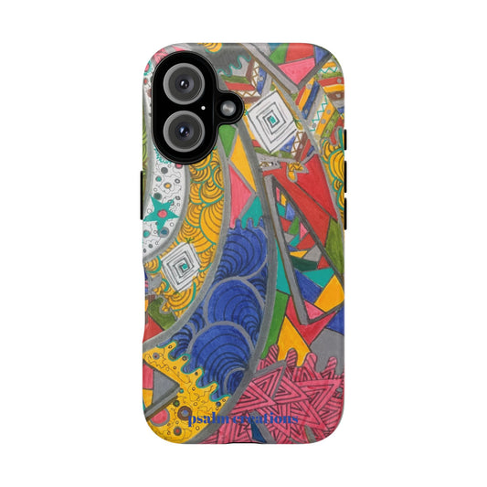 Abstract Colorburst Phone Case — Vibrant Geometric Art Protective Cover
