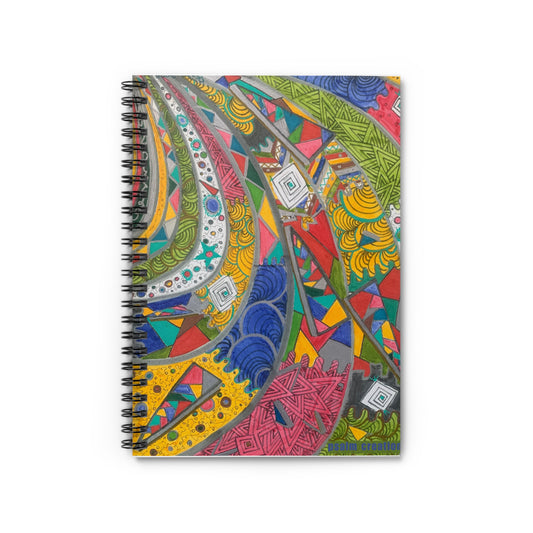 Colorful Abstract Doodle Spiral Notebook – Ruled Journal for Notes & Sketches