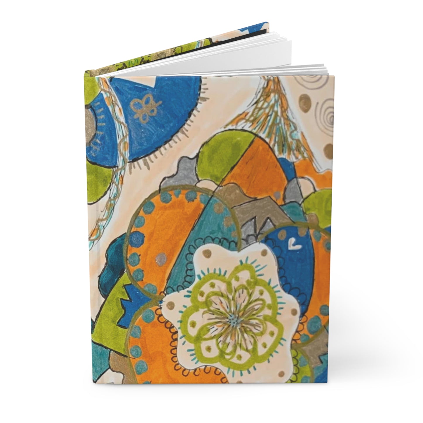 Floral Mandala Hardcover Journal — Colorful Boho Pattern Notebook