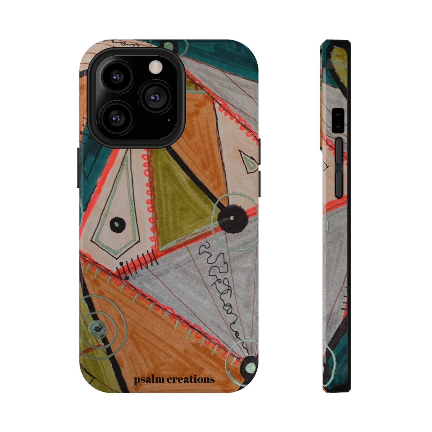 Phone Case — Colorful Geometric Abstract Impact-Resistant Design