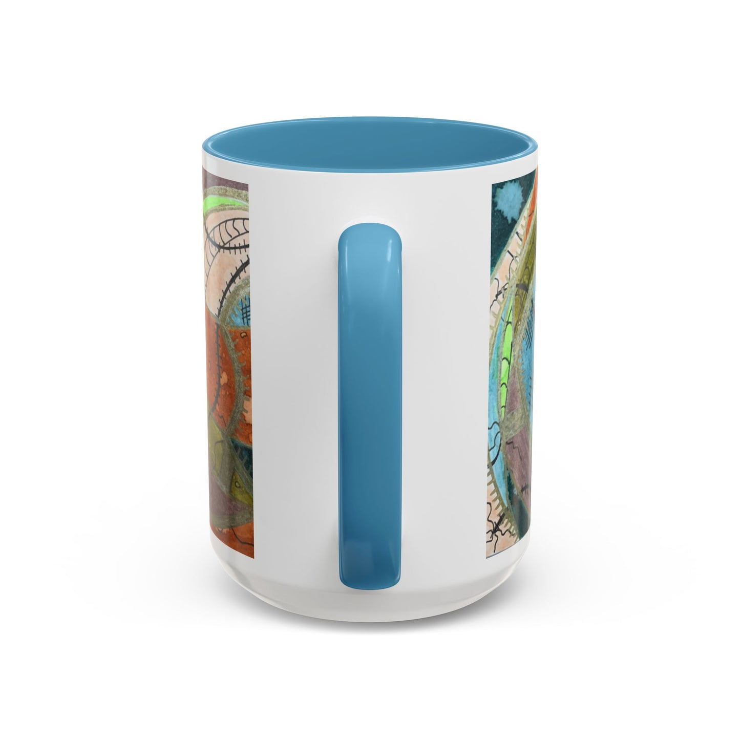 A Stitch in Time Accent Coffee Mug — Colorful Boho Art Ceramic