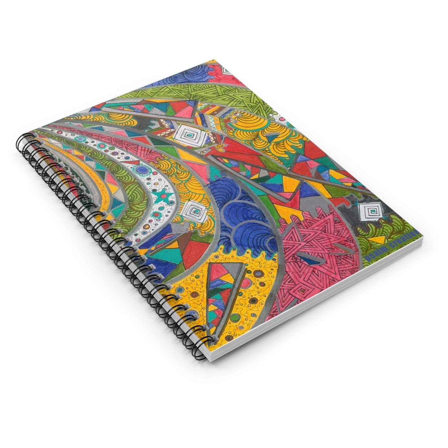 Colorful Abstract Doodle Spiral Notebook – Ruled Journal for Notes & Sketches