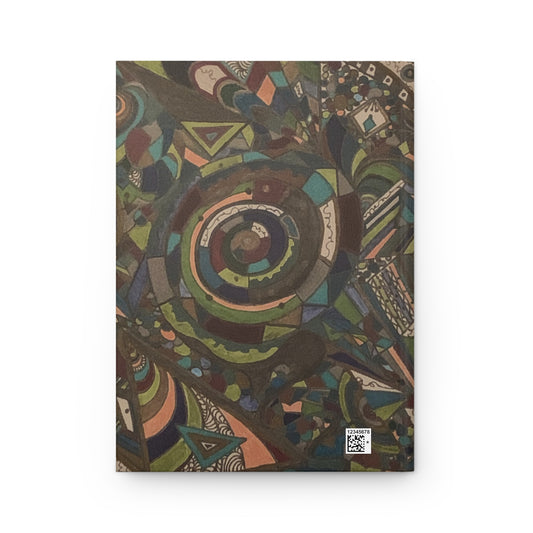 Abstract Geometric Hardcover Journal — Spiral Pattern Matte Notebook for Artists & Writers
