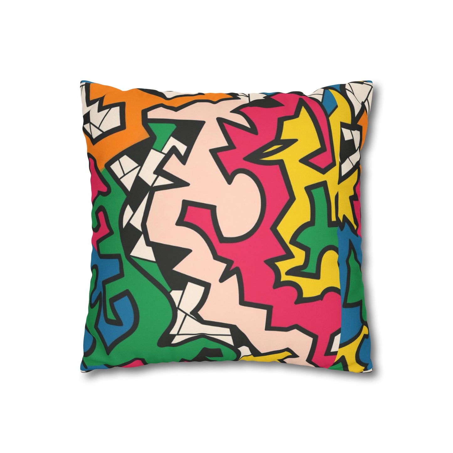 Vibrant Faux Suede Pillowcase, Colorful Home Decor, Modern Living Room Accent, Boho Chic Bedroom, Unique Gift Idea