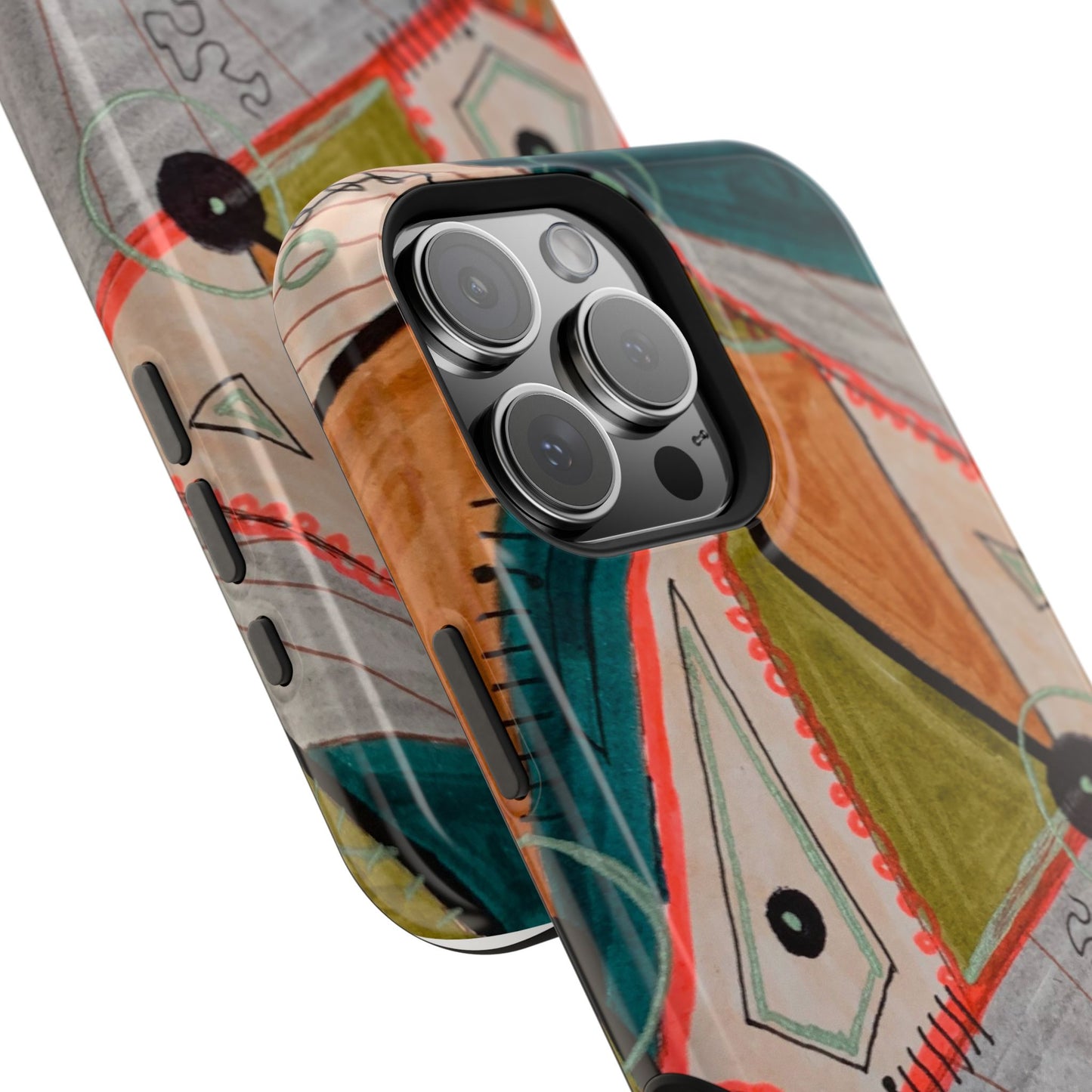 Phone Case — Colorful Geometric Abstract Impact-Resistant Design