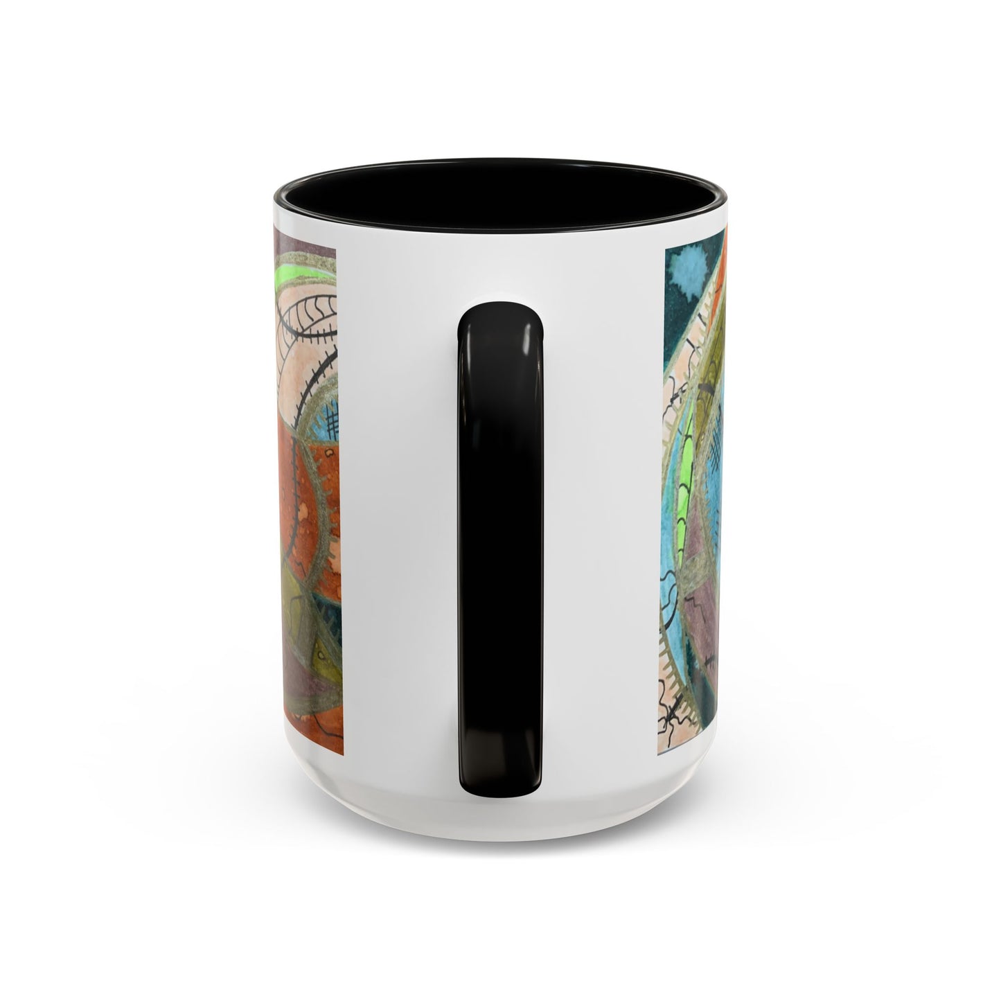A Stitch in Time Accent Coffee Mug — Colorful Boho Art Ceramic